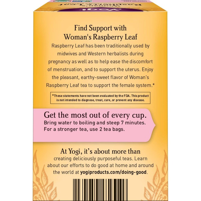 Yogi Women's Raspberry Leaf Tea 16 Count (Pack of 1), Yellow and Pink gallery