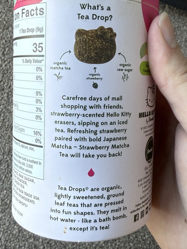 HTF Hello Kitty Tea Drops Strawberry Matcha Green Tea 2024 Collab gallery