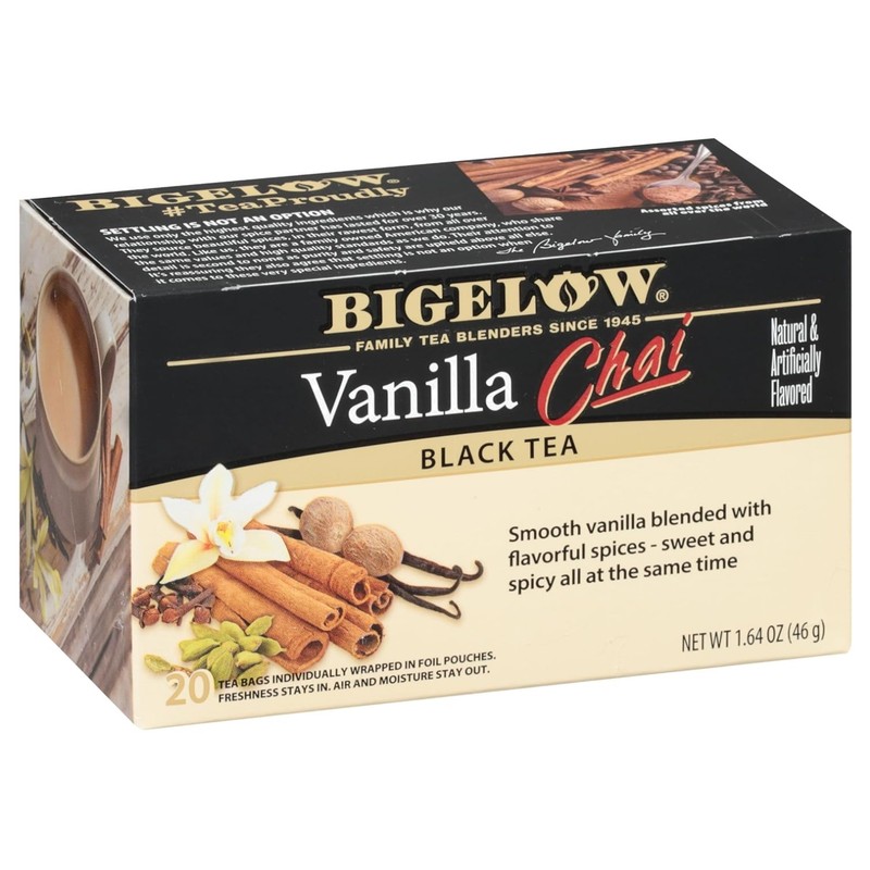Individually Wrapped Vanilla Chai Tea Bags – 20 Count
