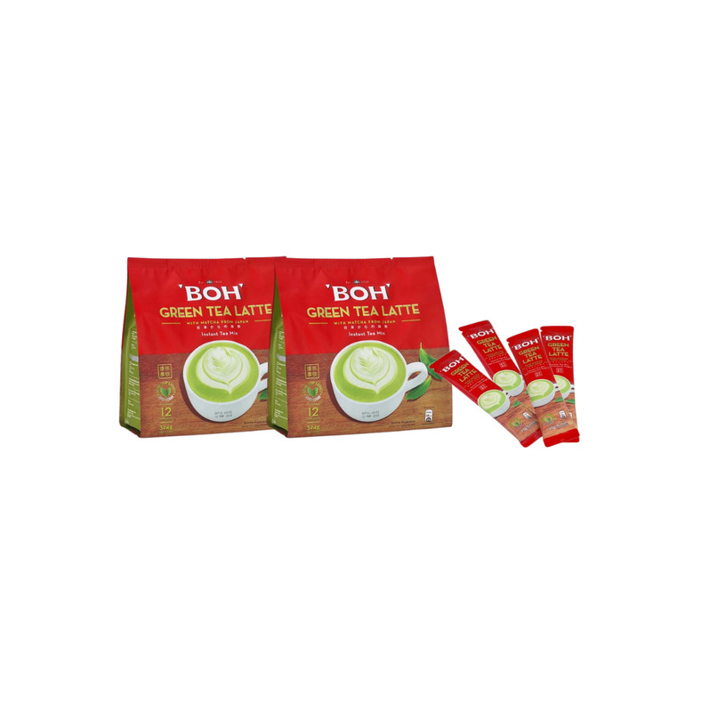 BOH Matcha Green Tea Latte 2 Packs (24 Sachets) – Instant Premium Blend