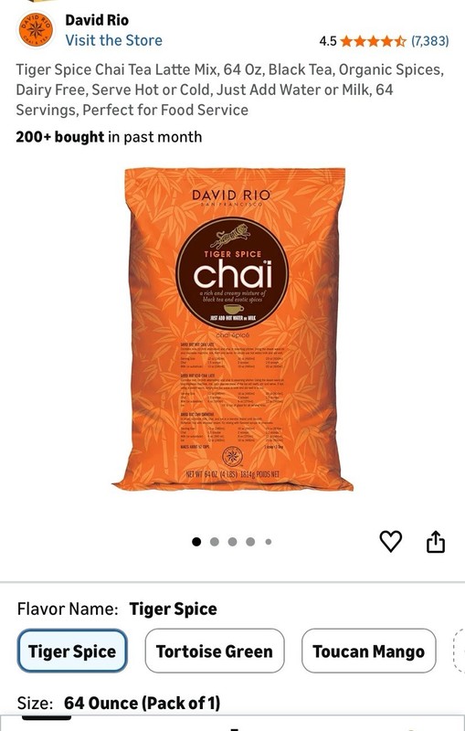 CHAI David Rio Tiger Spice CHAI Bulk 4lb. Bag NEW
