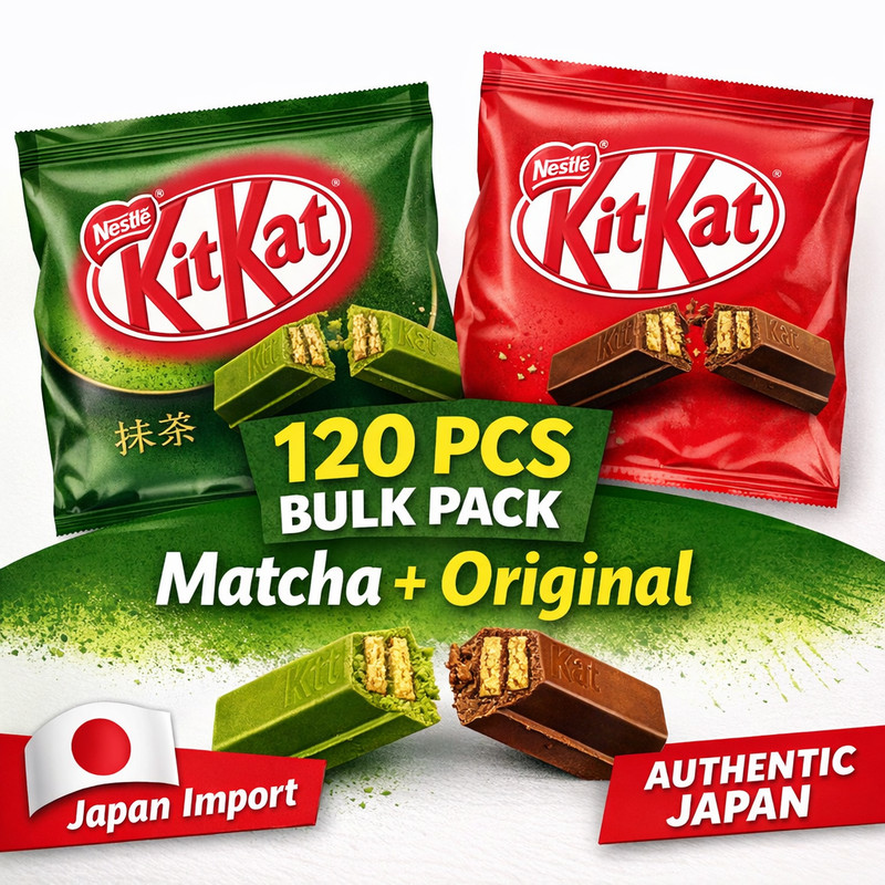 Japanese KitKat Matcha & Original 120pcs Bulk Pack (10×12 Bags) Authentic Japan