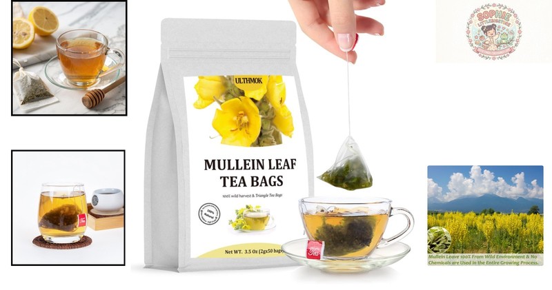 Natural 50 Count Mullein Leaf Tea - Wild Harvested for Lungs & Respiratory Care gallery