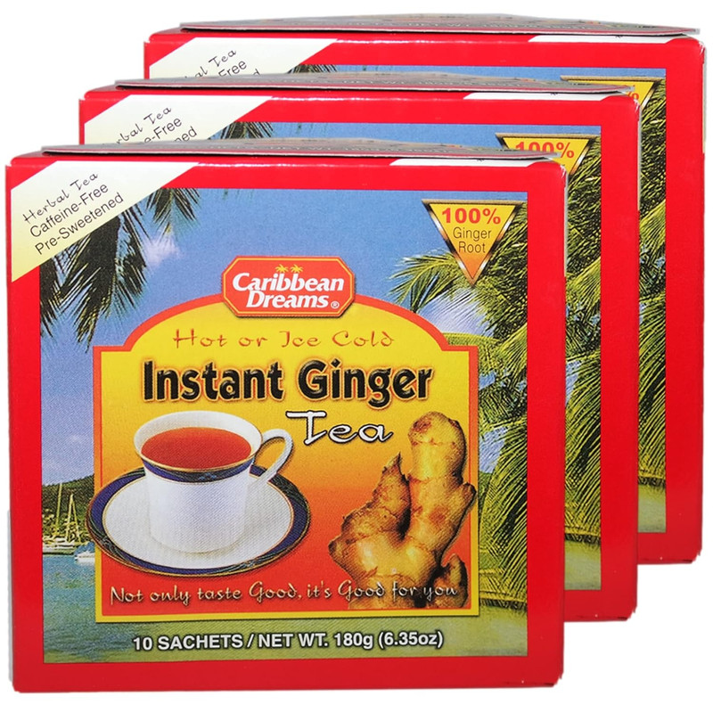 Instant Ginger Tea Sweetened 18g (Pack of 3) – Total 30 Te…