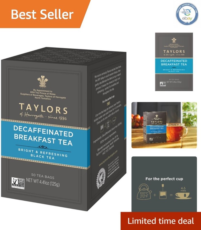 Enjoy 50 Allergen-Free Decaffeinated Black Tea Bags – Perfect Hot or Iced