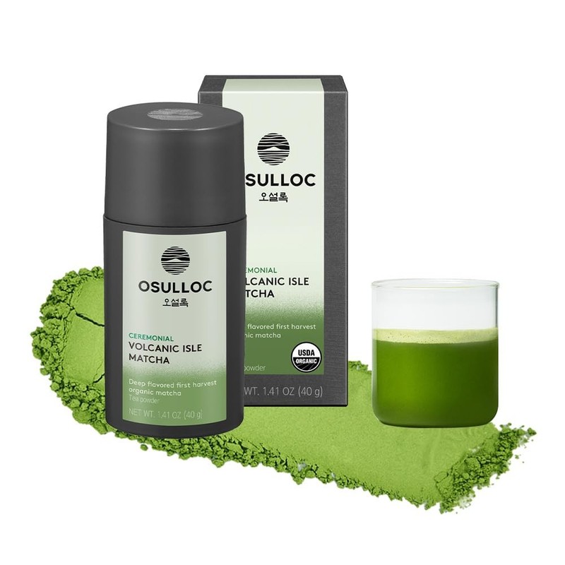 OSULLOC Volcanic Isle Matcha Powder, Ceremonial Grade Korean Matcha, Green te…