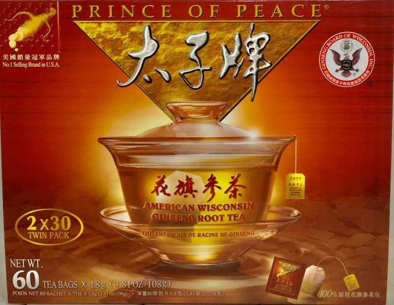 Prince of Peace American Wisconsin Ginseng Root Tea (2×30 Tea Bags) 1.8gx60 Bags