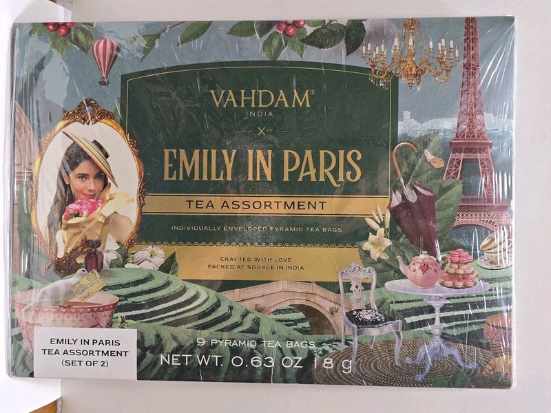 2 pk VAHDAM India Emily In Paris Tea Assortment 9 Pyramid Tea Bags Exp. 06/2026