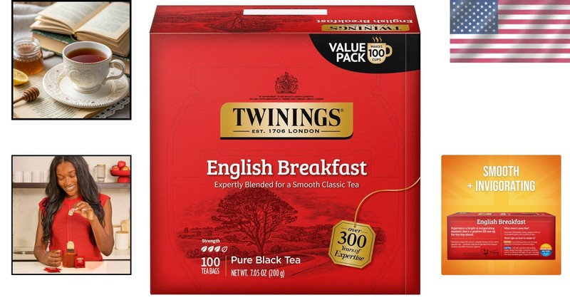 Individually Wrapped English Breakfast Tea – 100 Bags for Hot or Iced Enjoyment gallery