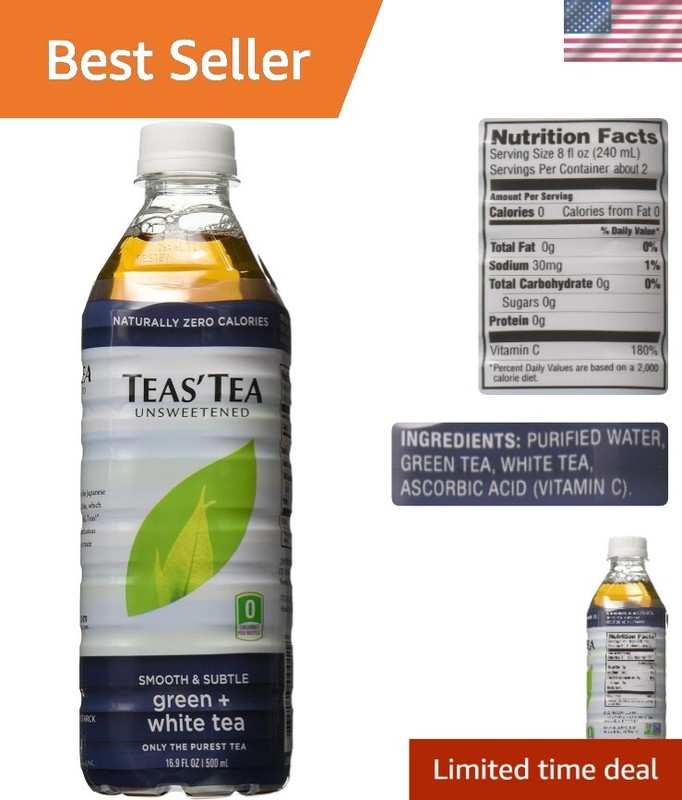Zero-Calorie Organic Green + White Tea — 12 x 16.9 Fl Oz Pack for Healthy Living