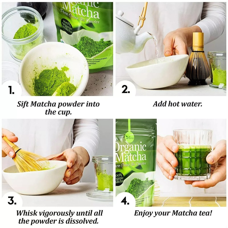 4oz Organic Matcha Powder-Energy Boost, Focus, Antioxidants | Pure Green Tea gallery