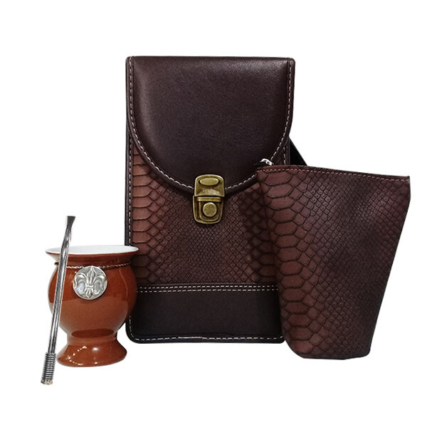029VC New Set Yerba Mate Kit Container Gourd(Cup) Bombilla(Straw) Mini Bag