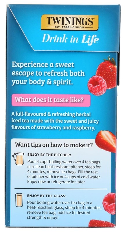 2 Pack - Twinings Strawberry & Raspberry Flavored Iced Tea Bags - 72 Count gallery