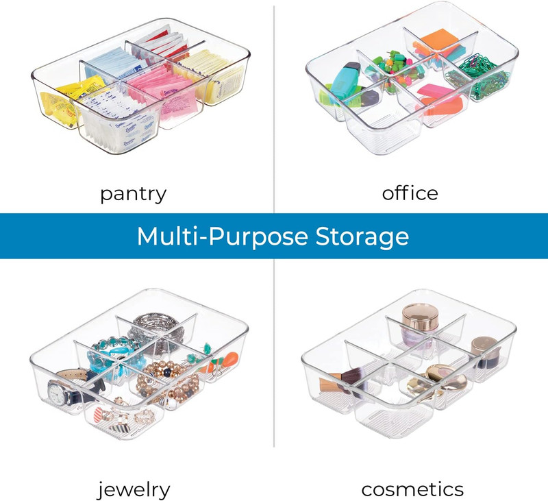 Idesign Clear Tea Bag & Sugar Packet Organizer for Drawer, Cabinet gallery