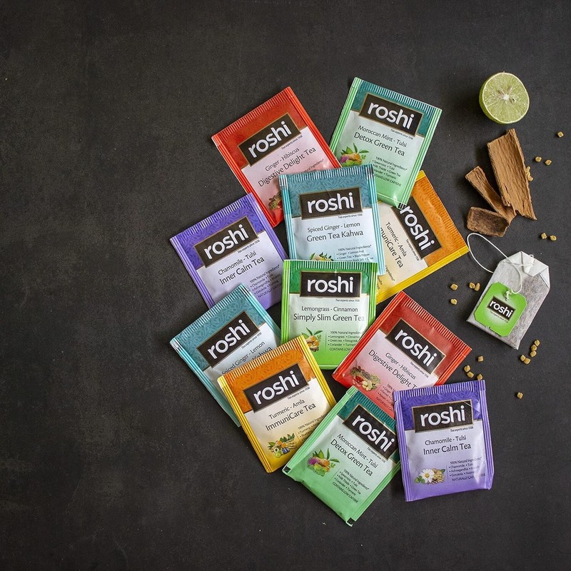 Roshi Assorted Herbal & Green Tea Collection (25 Tea bags) Chamomile Immunity gallery