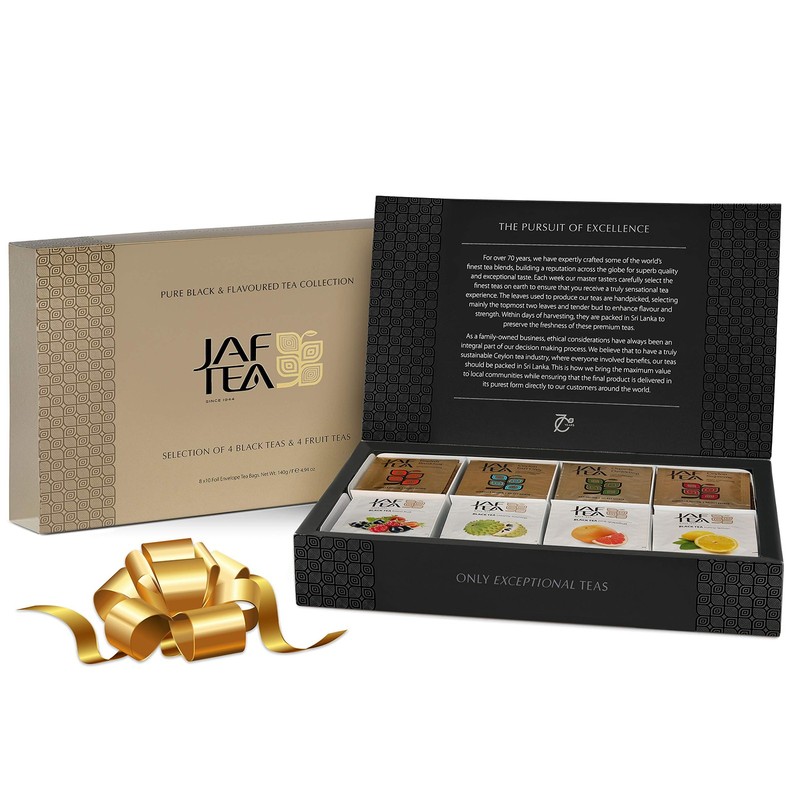 Jaf Tea - Tea Sampler/Gift Set - Pure Black Flavoured Tea Collection - 4 Cla...