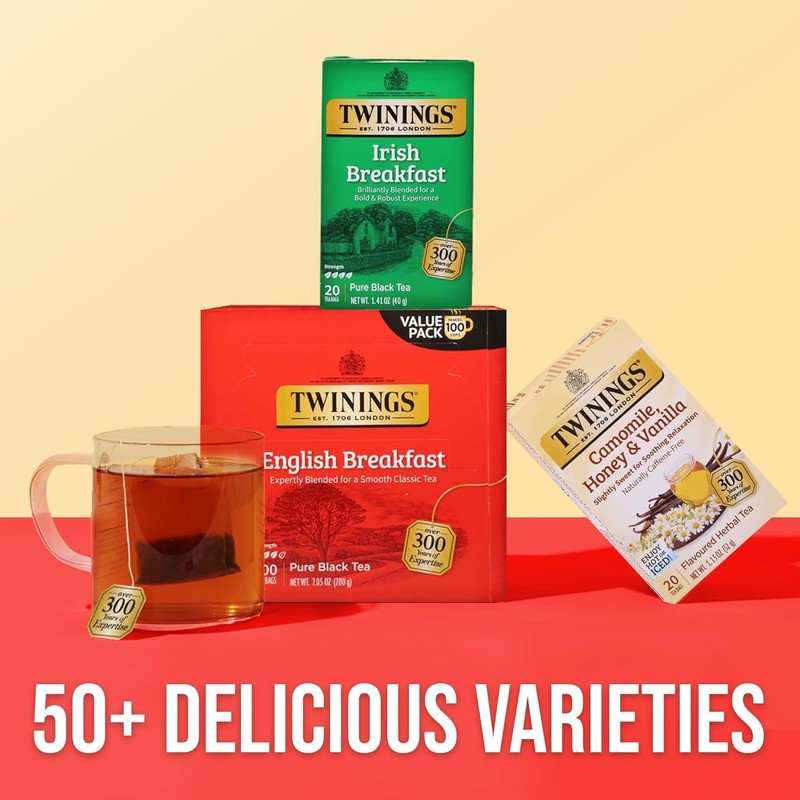 Individually Wrapped English Breakfast Tea – 100 Bags for Hot or Iced Enjoyment gallery
