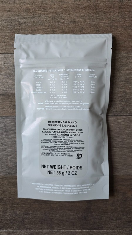 Teavana Raspberry Balsamico Tea Rare Hard to Find Blend – 2oz Sealed Bag