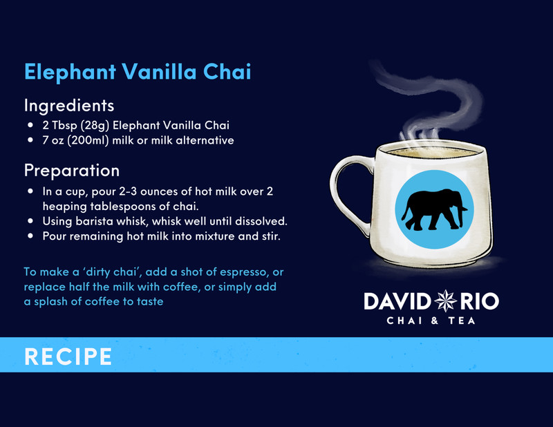 David Rio Elephant Vanilla Chai, Bulk, 4lb. Bag, New. gallery