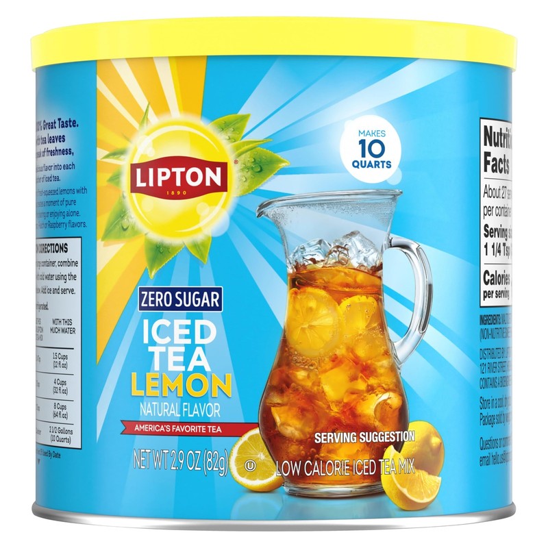 Lipton Diet Lemon Iced Tea Mix – Pack of 2, 10 Quarts 5.9 Ounce (Pack 1)