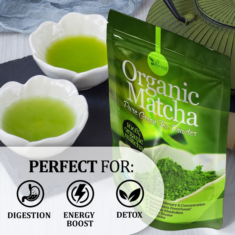10 PACK Organic Matcha Green Tea Powder (4 Oz) - 100% Pure Easy to Mix gallery