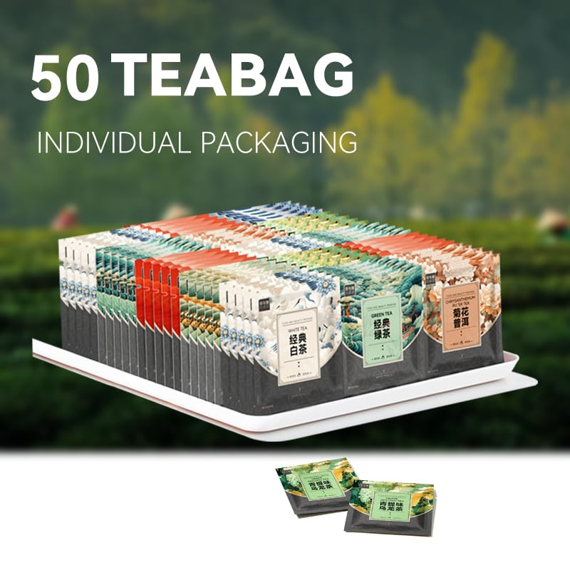 BEI CAI Tea Bags Sampler Assortment Box (50 Count) 10 Different Flavors,Perfect gallery