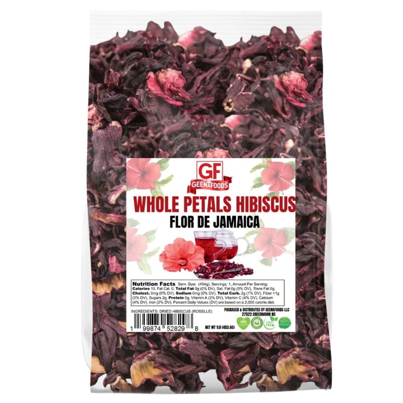 Dried Hibiscus Flowers _ 1lb Whole Petals, Flor de Jamaica by in Resealable B…