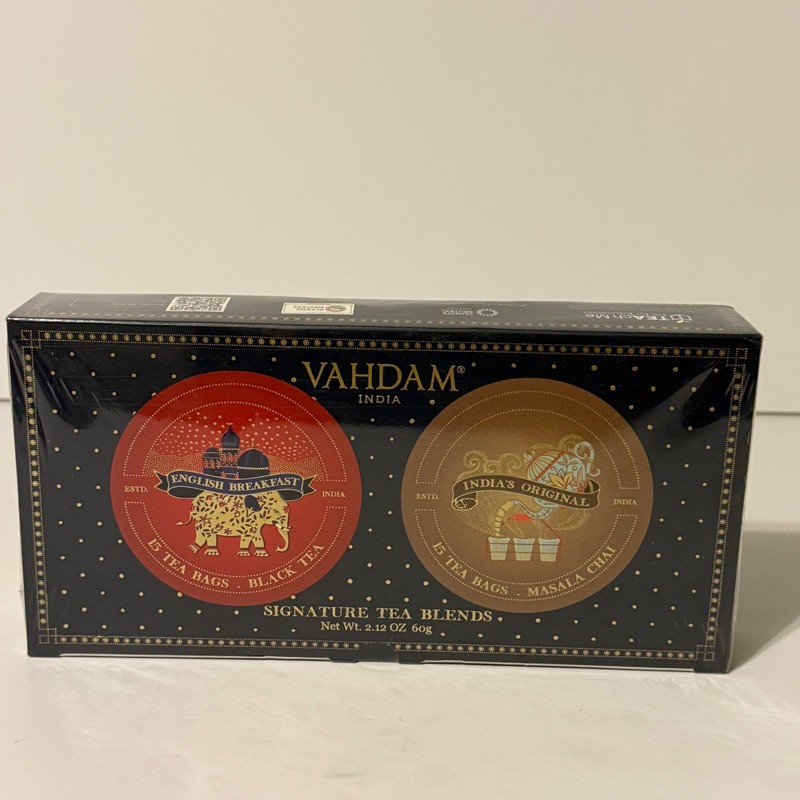 Vahdam India Signature Tea Blends English Breakfast & Masala Chai 30 Tea Bags
