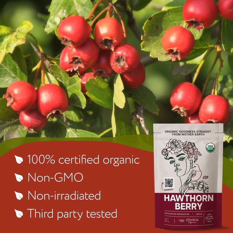 Organic Hawthorn Berry Tea 16oz - Natural Relaxation & Blood Pressure Support gallery