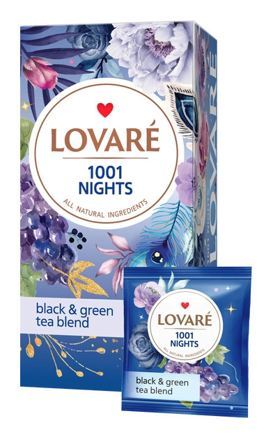 Tea 3 packs* (24 f/p *2g) Lovare 1001 nights blend of black and green with the a