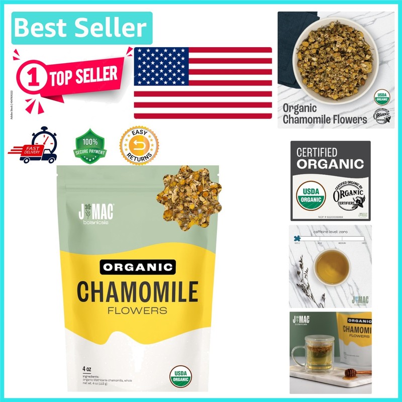 Versatile 4 oz Organic Chamomile Tea – Relax, Unwind & Create with Loose Leaves