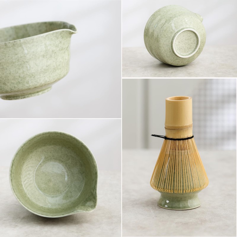 Matcha Set, Japanese Tea Set Includes Matcha Bowl with Spout, Matcha Whisk Ho... gallery