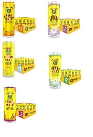 Guayaki Yerba Mate, Sparkling Clean Energy Drink Alternative 12ounce Pack of 12