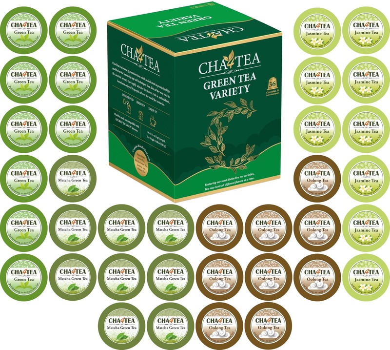 36-Count K Cups Assorted Green Tea for Keurig K-Cup Brewers (Matcha Green, Gr...