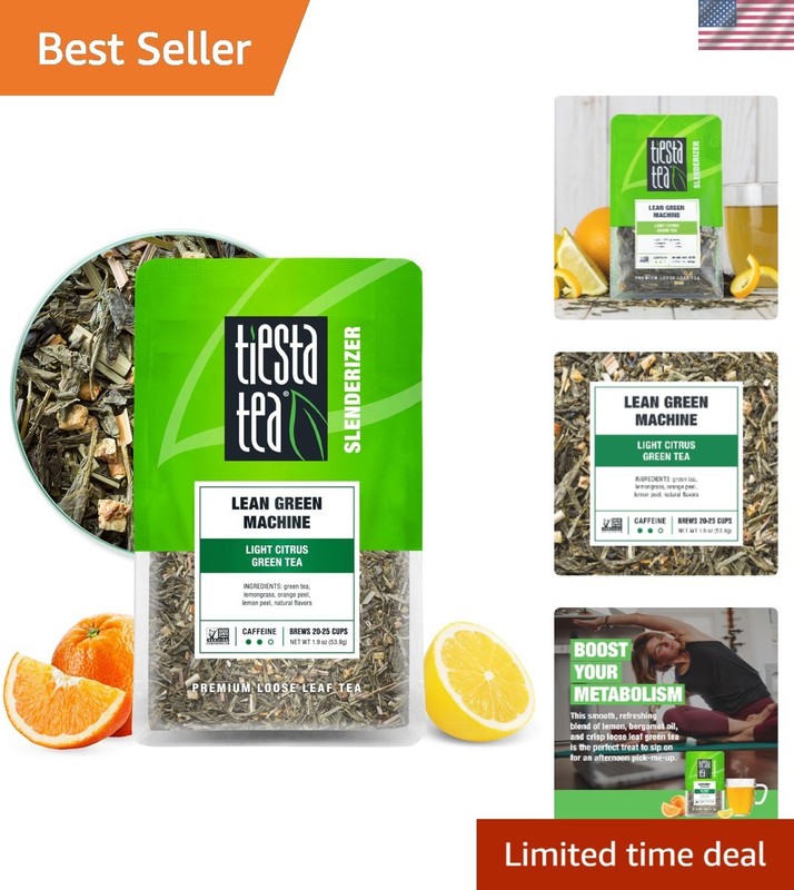 Loose Leaf Lean Green Machine: Light Citrus Tea, 25 Cups in 1.9 Oz Pouch