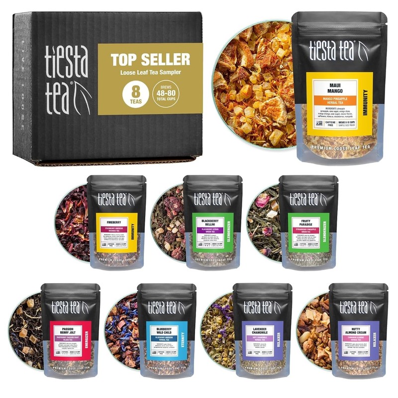 Top 8 Loose Leaf Tea Sampler Set - Perfect Mother's Day Gift, Up to 80 Cups gallery