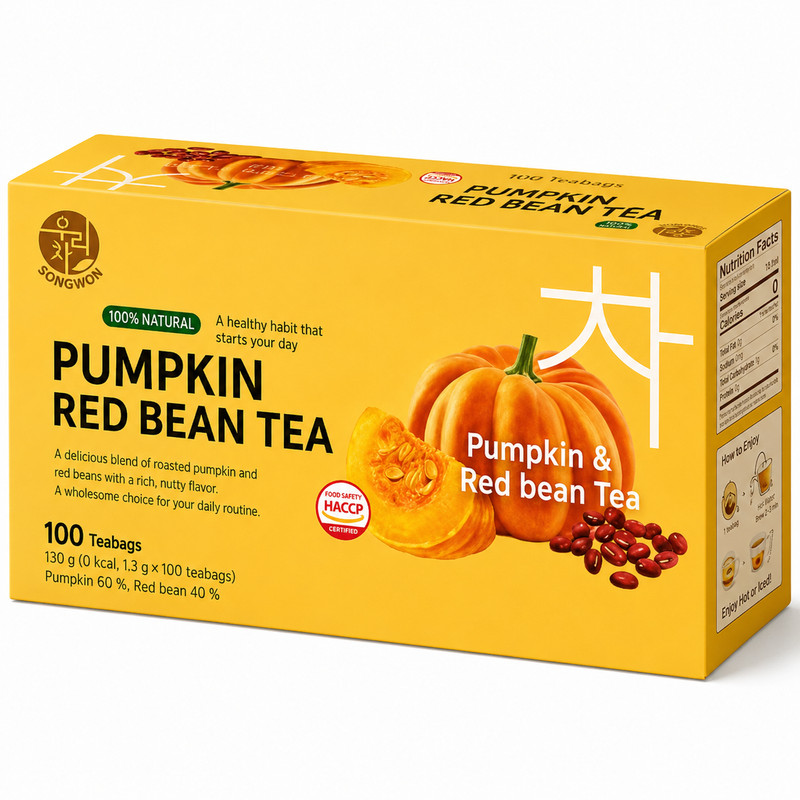 Pumpkin & Red Bean Tea – Sweet & Nutty Korean Herbal Blend – Authentic Korean Pu