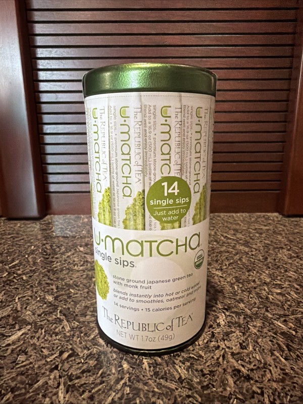 14 Count Organic Matcha Tea Single Sip Packets Sugar Free On The Go Beverage