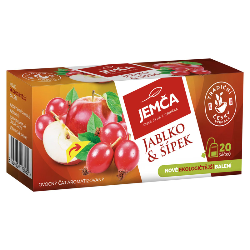 JEMCA Tea APPLE & ROSEHIP- 20 tea bags- Made in Czech Republic FREE SHIPPING