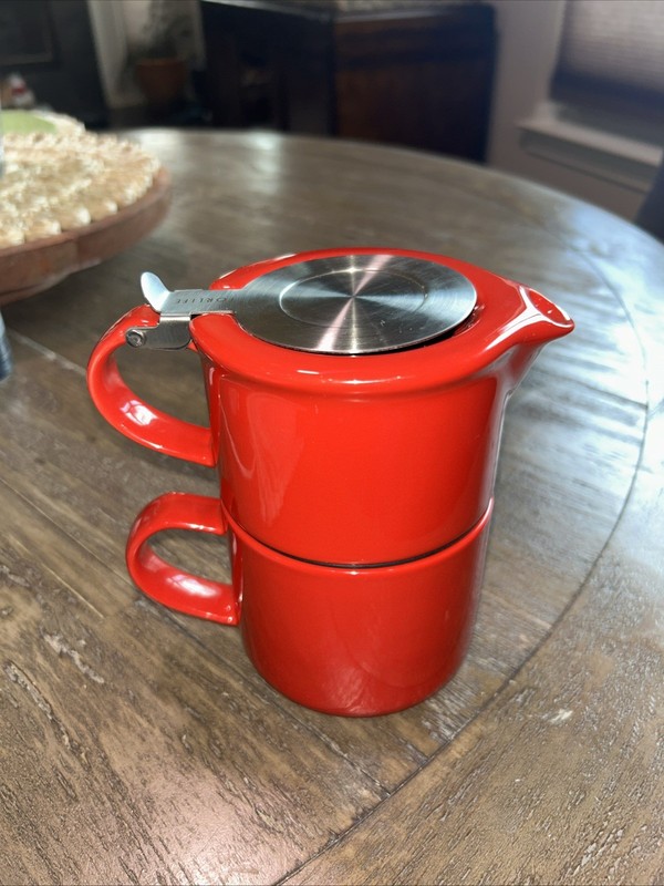 FORLIFE Red Tea For One 14 Ounces Stackable Teapot And Mug