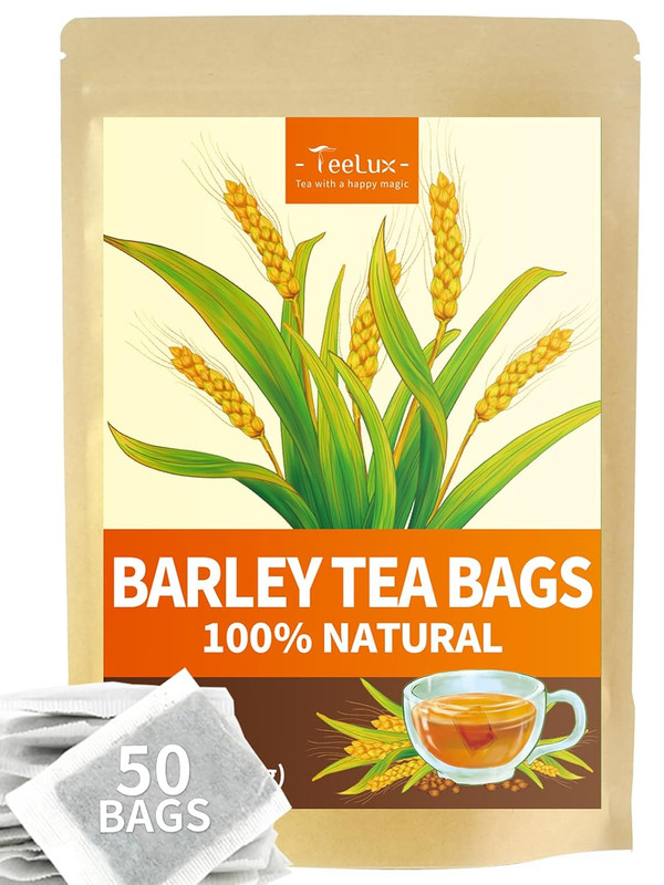 Barley Tea Bags, Pure Roasted Barley Tea, Caffeine Free, Sugar Free, Nutty Flavo