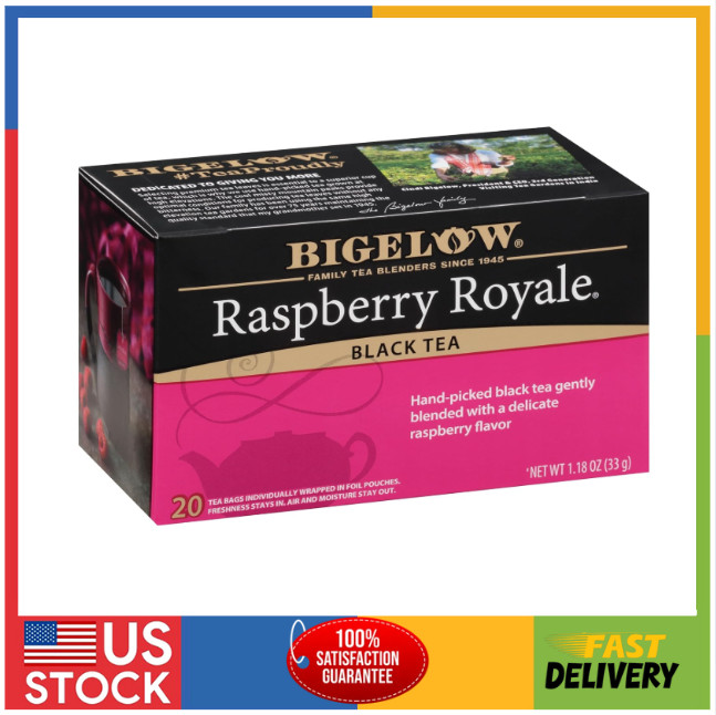 Bigelow Raspberry Royale Tea Bags 20-Count Boxes Pack of 6, 120 Tea Bags Total.
