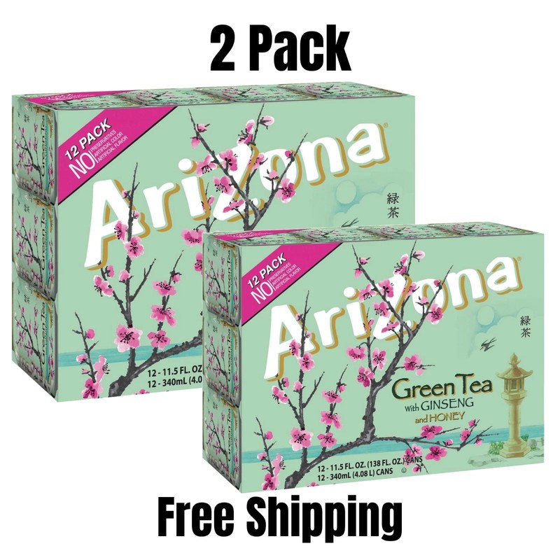 Arizona Green Tea with Ginseng and Honey, 11.5 Fl Oz Cans(12-Pack) Free Shipping