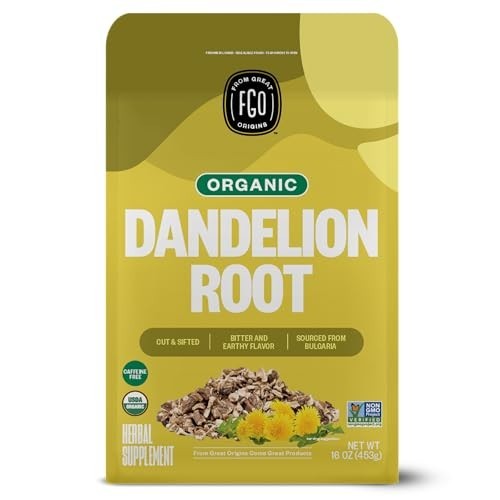 Organic Dandelion Root Loose Tea - Caffeine Free, 16oz Bulk Resealable Bag gallery