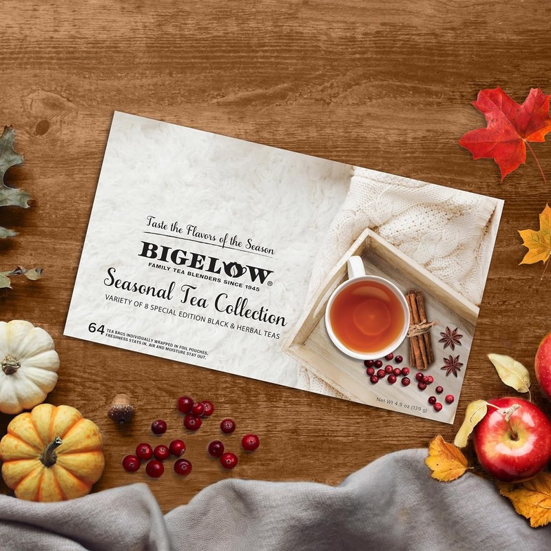 Luxurious Caffeine Tea Collection – 64 Count Gift Set of Seasonal Flavors gallery