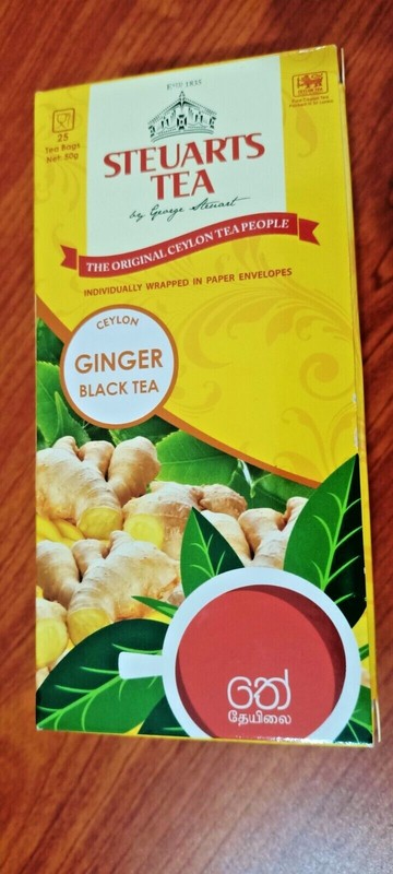 Ceylon Steuarts Ginger Flavored Tea 25 Bags 50g Sri Lankan Black Herb Product gallery
