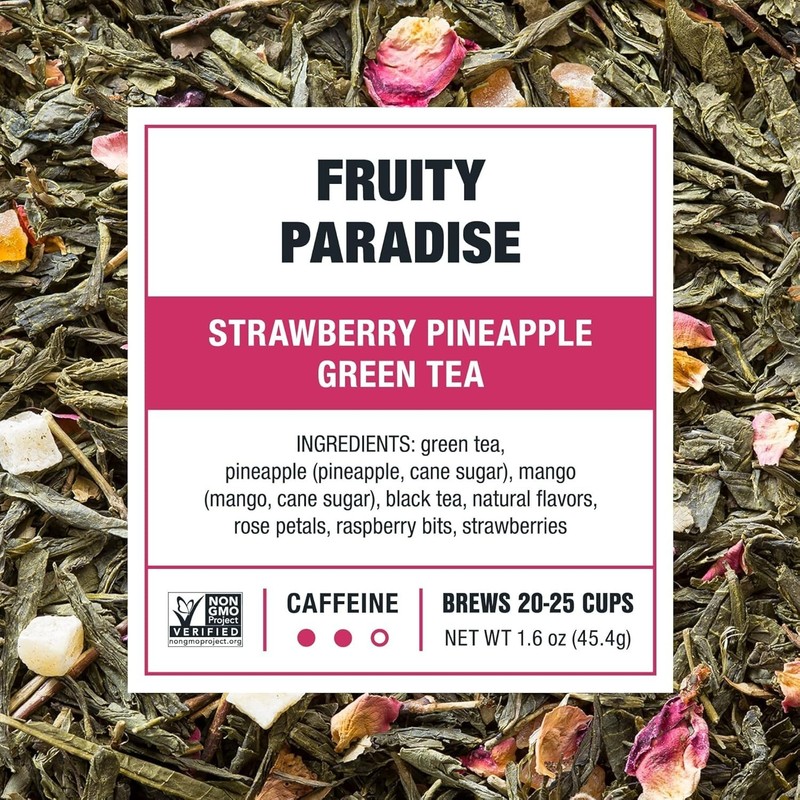 Strawberry Pineapple Green Tea - Refreshing Loose Leaf Blend, gallery