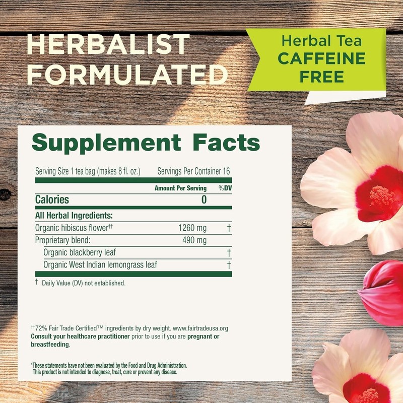 Organic, Hibiscus Tea - Supports Normal Heart Health & Cardiovascular Wellnes... gallery
