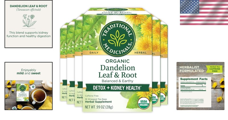 Dandelion Leaf & Root Tea Bags - 96 Count, Caffeine-Free gallery