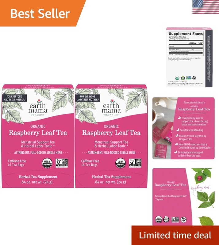 32 Organic Raspberry Leaf Teabags – Herbal Support for Pregnancy & Postpartum